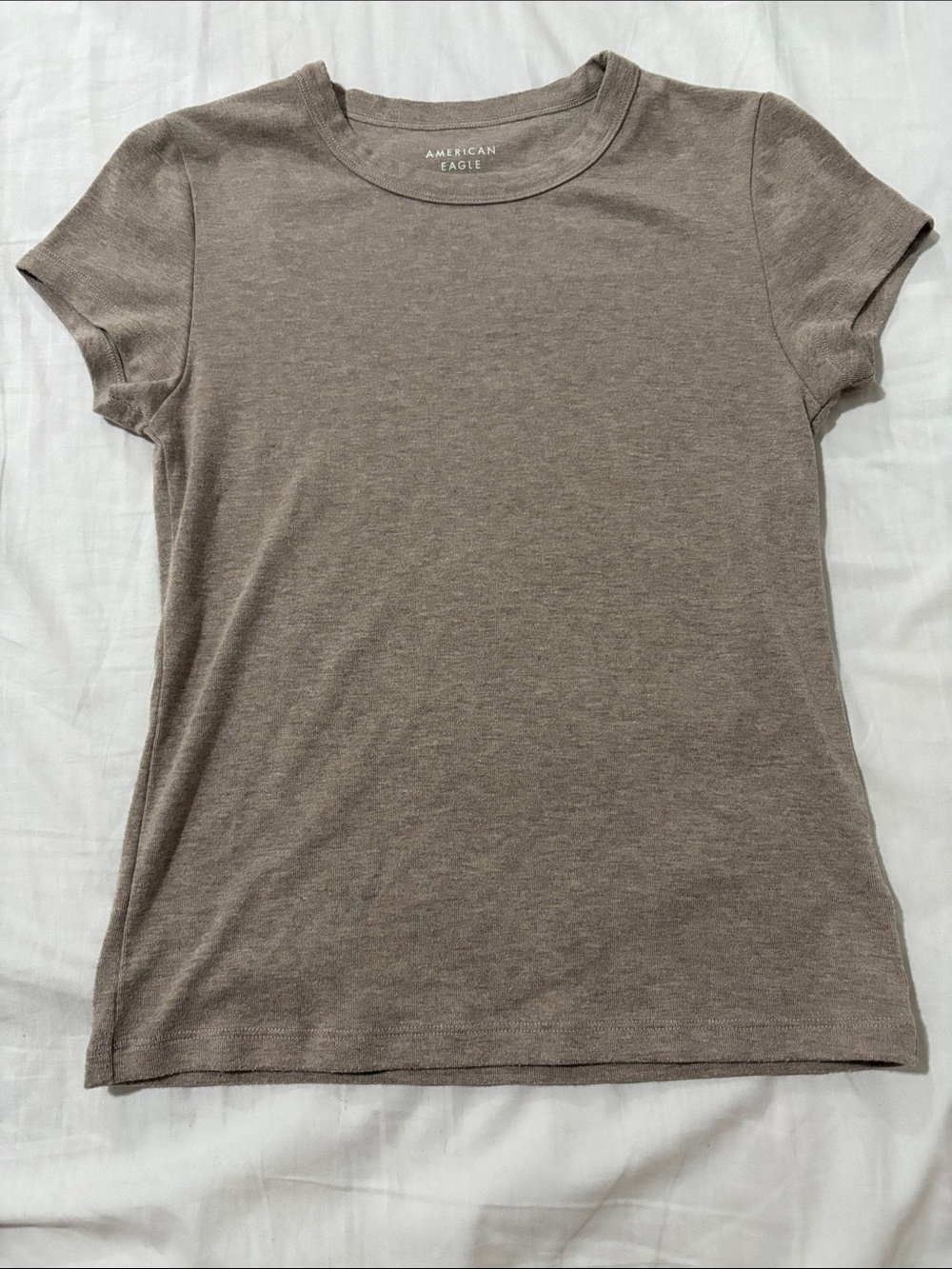 American Eagle Outfitters Short-Sleeve Crewneck Tee in Taupe Heather